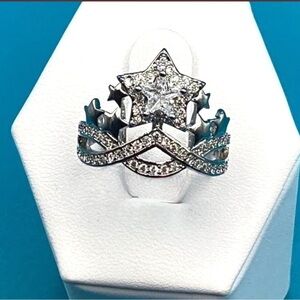 ⭐️Sterling Silver Cz Diamond Shooting Star Ring⭐️